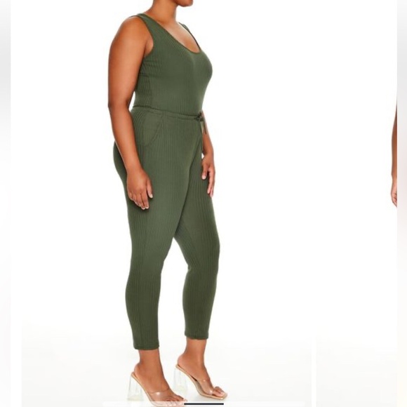 FOREVER 21+ 1X XXL Set Of 2 Knit Catsuit One Piece Black Olive Green NET R$56 - Picture 3 of 7